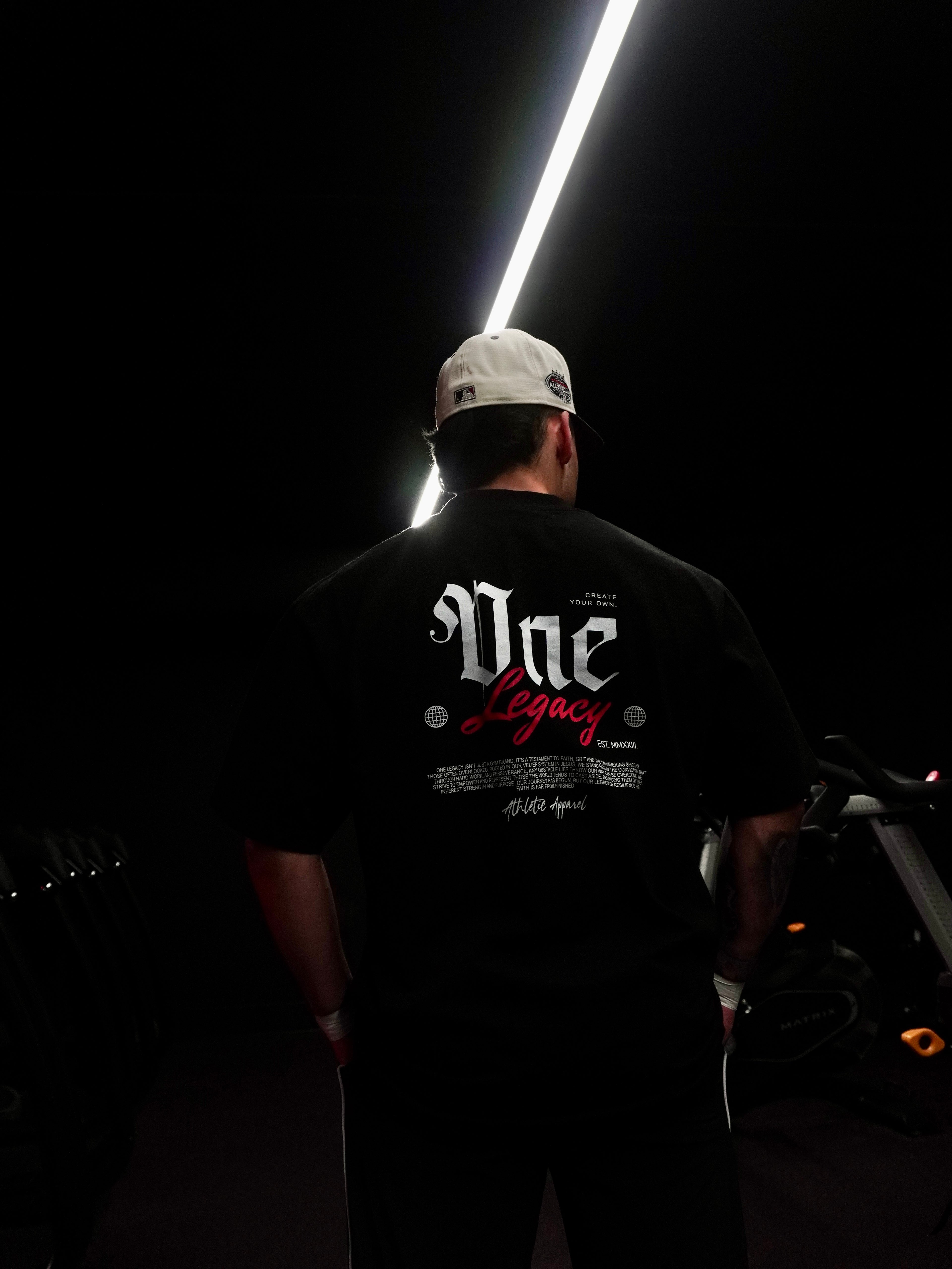 Unisex OneLegacy oversized high neck t-shirt