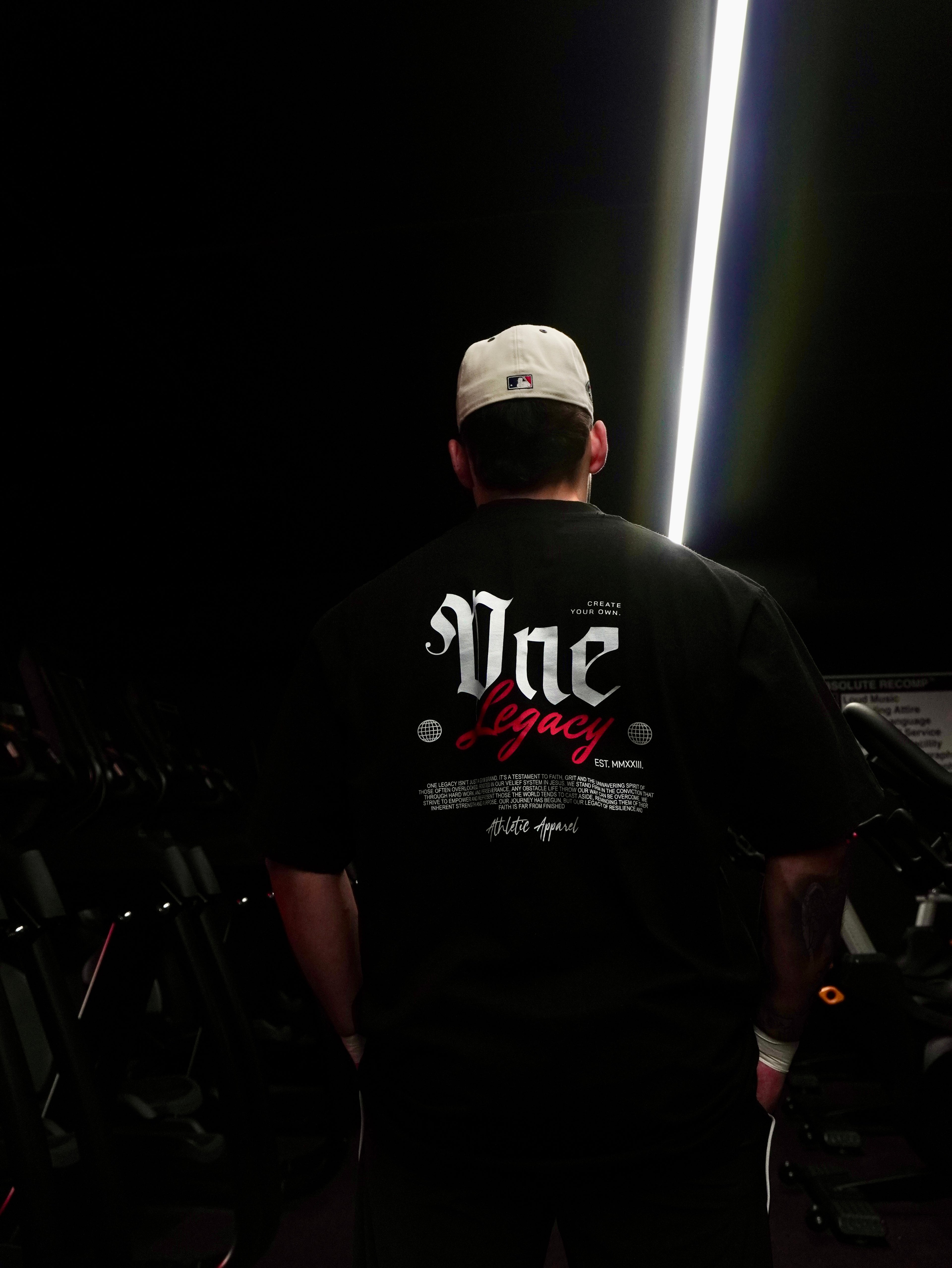 Unisex OneLegacy oversized high neck t-shirt